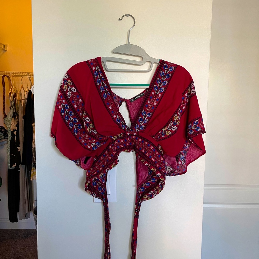 Kimono style wrap crop